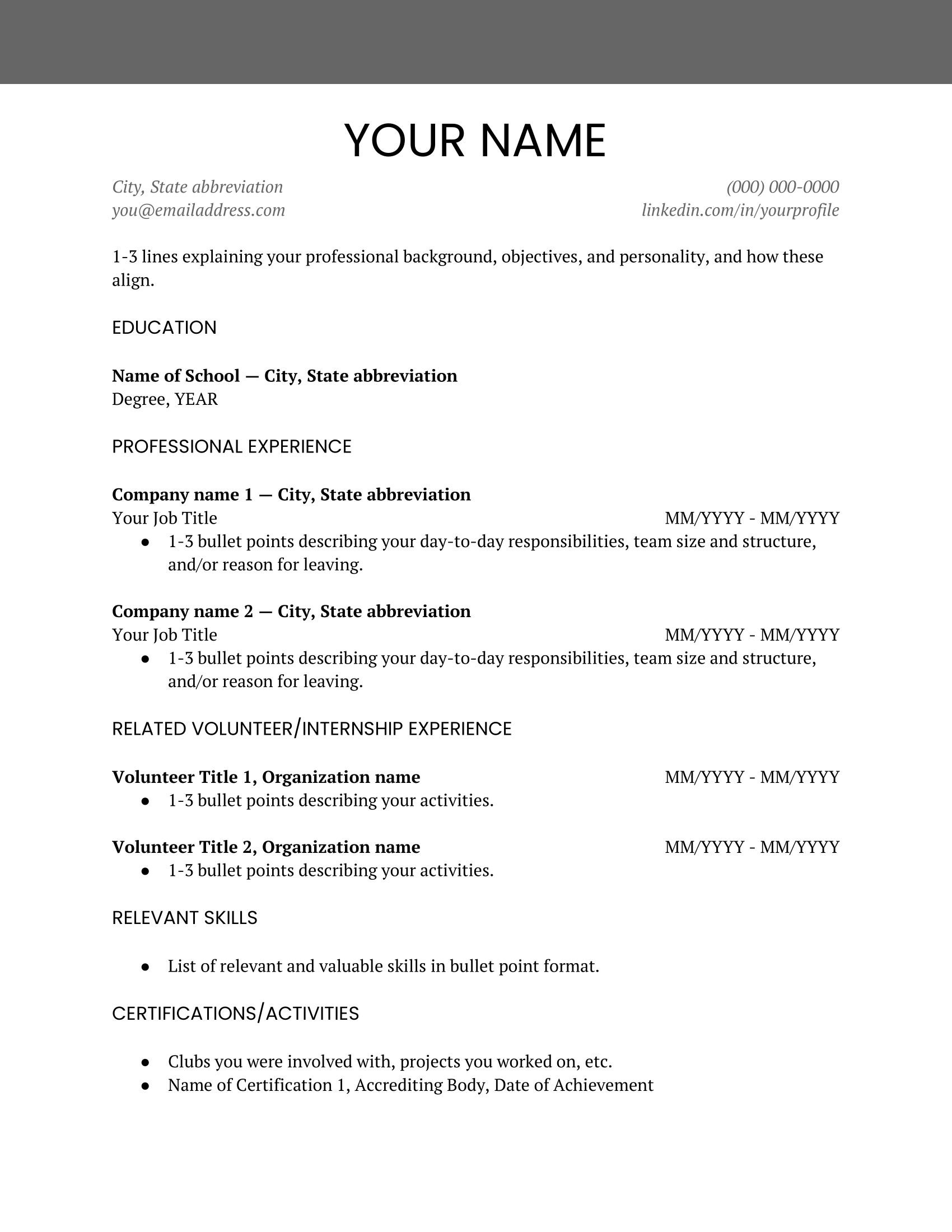 Image of Resume Template